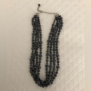 Elegant Black Beaded Necklace